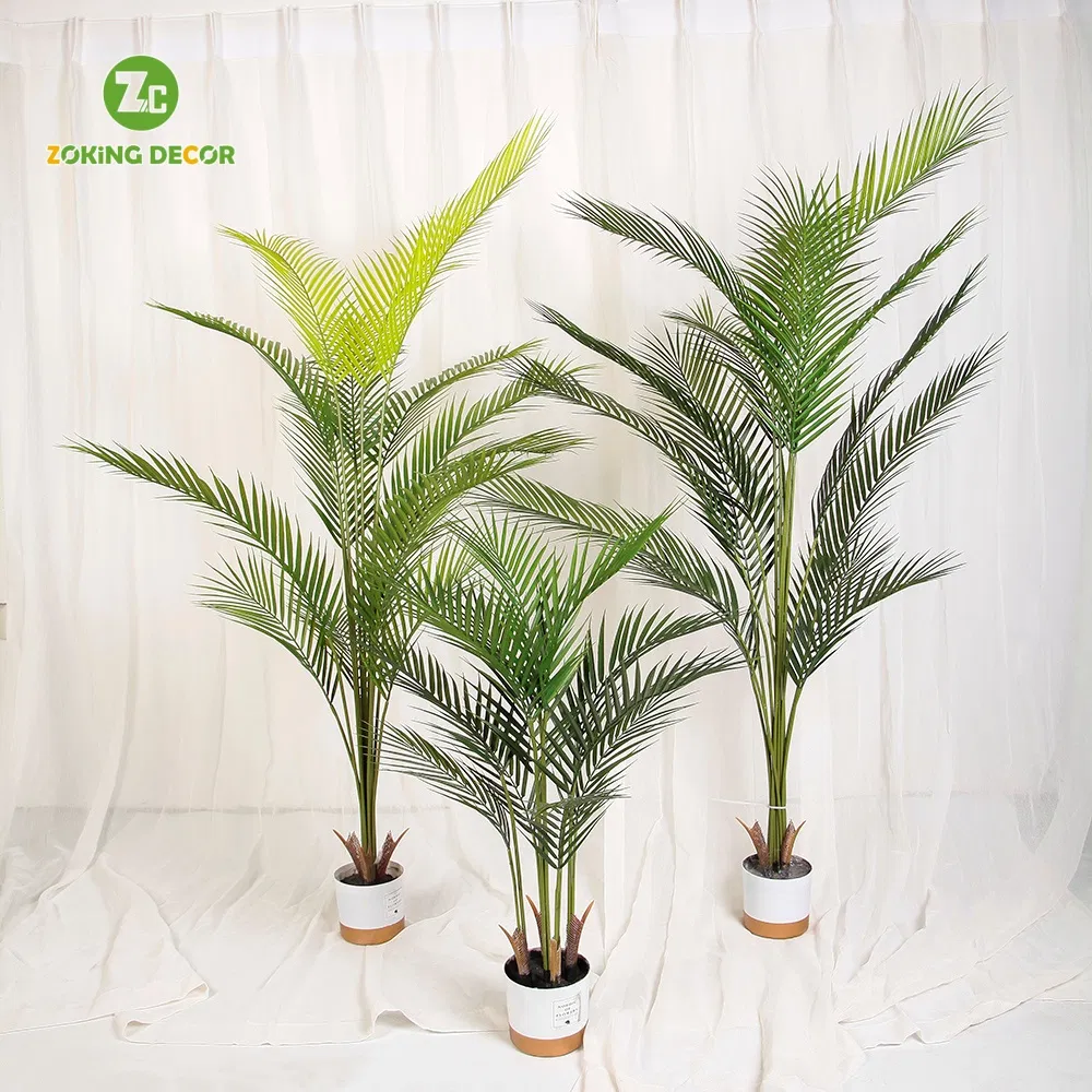 Zc Hot Sale Small Artificial Palm Trees Bonsai Decorative Indoor Plastic Trunk