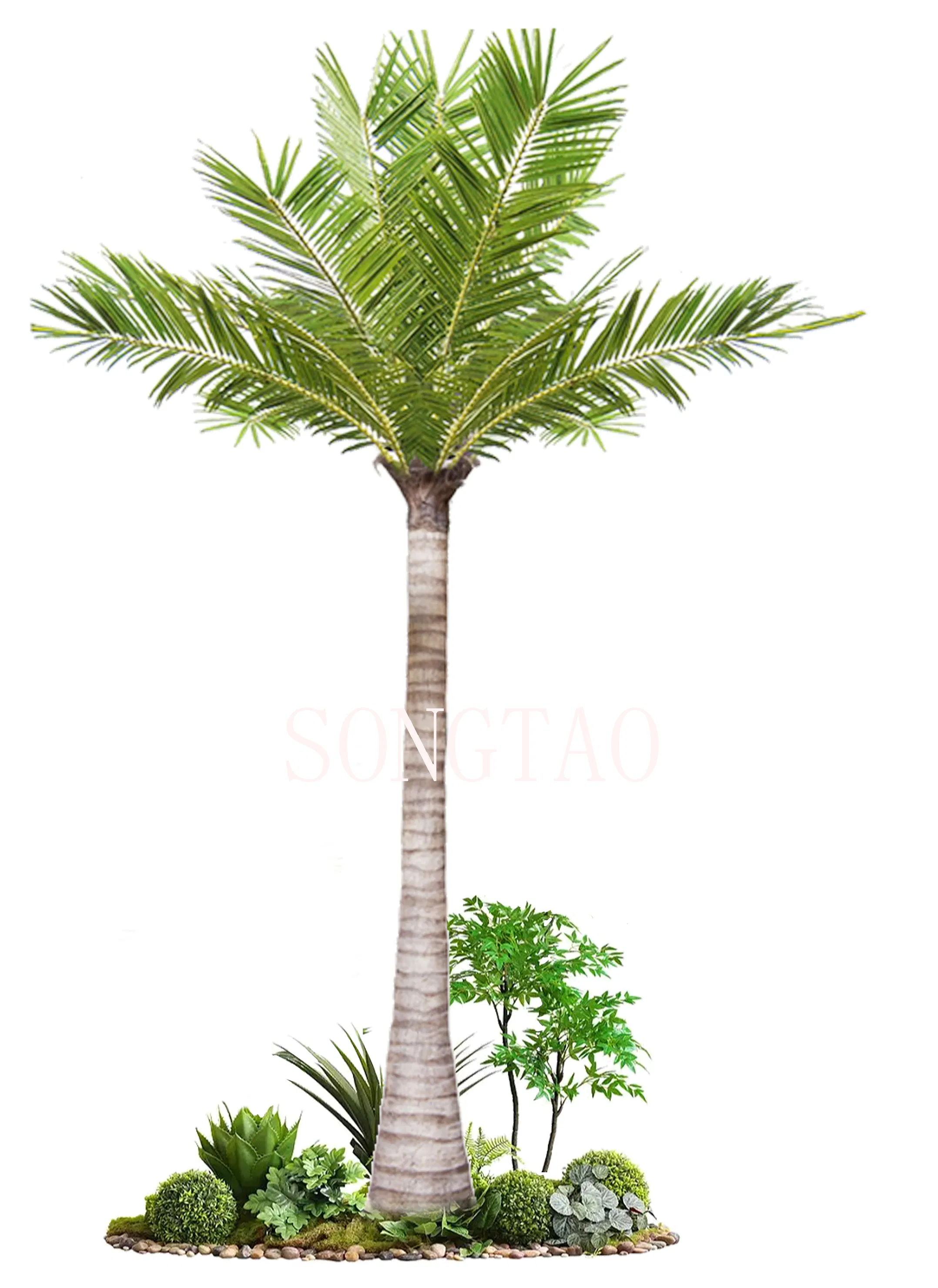 Outdoor Decor Faux Big Plants Fiberglass Trunk Washington Palm Tree Artificial Coconut Tree