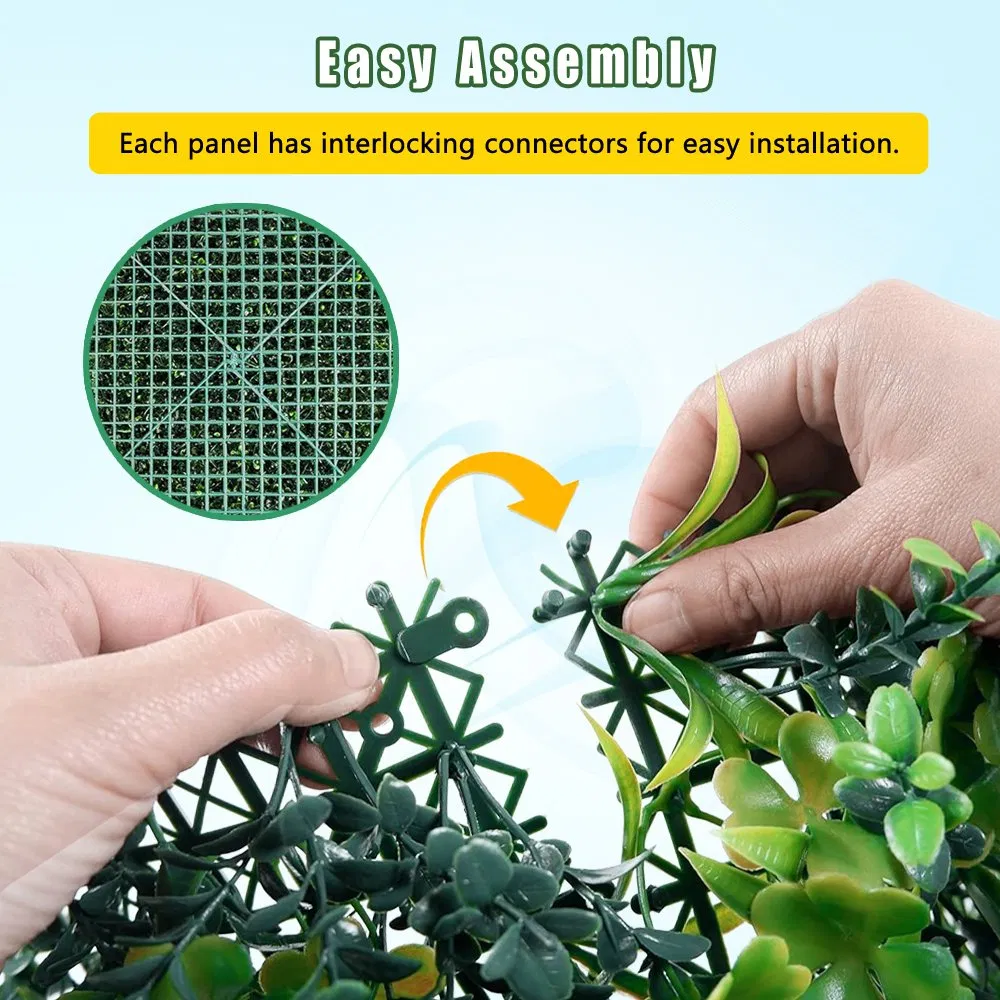 Unique Evergreen Artificial Plant Wall Panel for Vertical Garden Decor