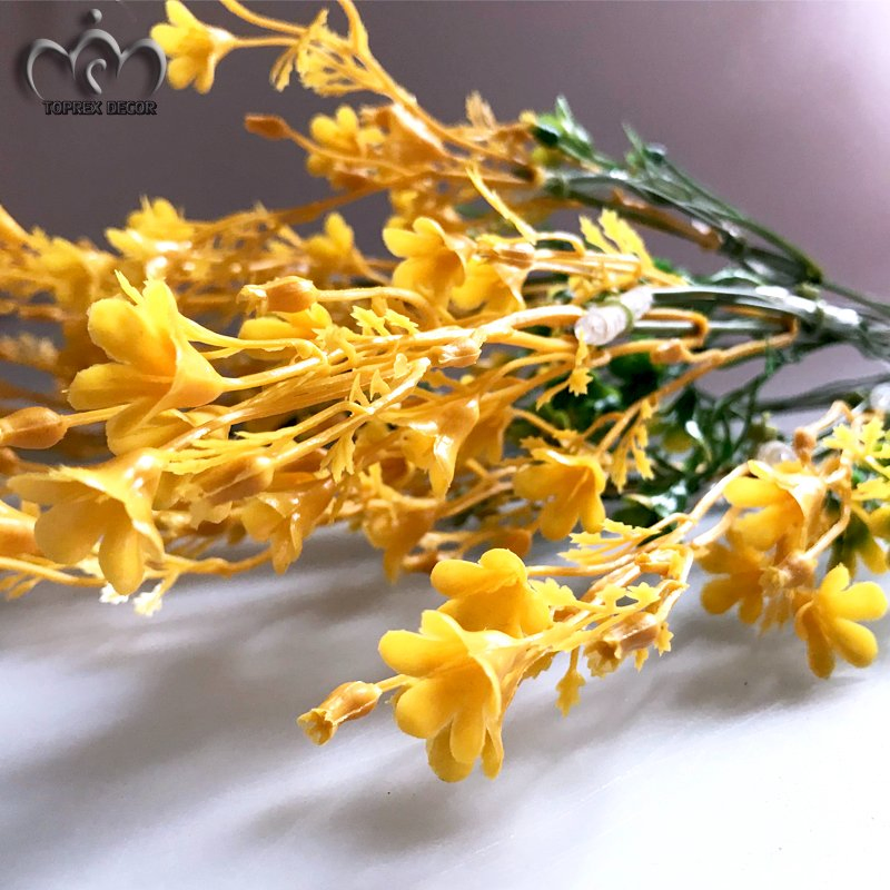 Single Rape Flower Commercial Landscape Illumination Arrangement Silk Flower Wedding Beautiful Artificial Flowers