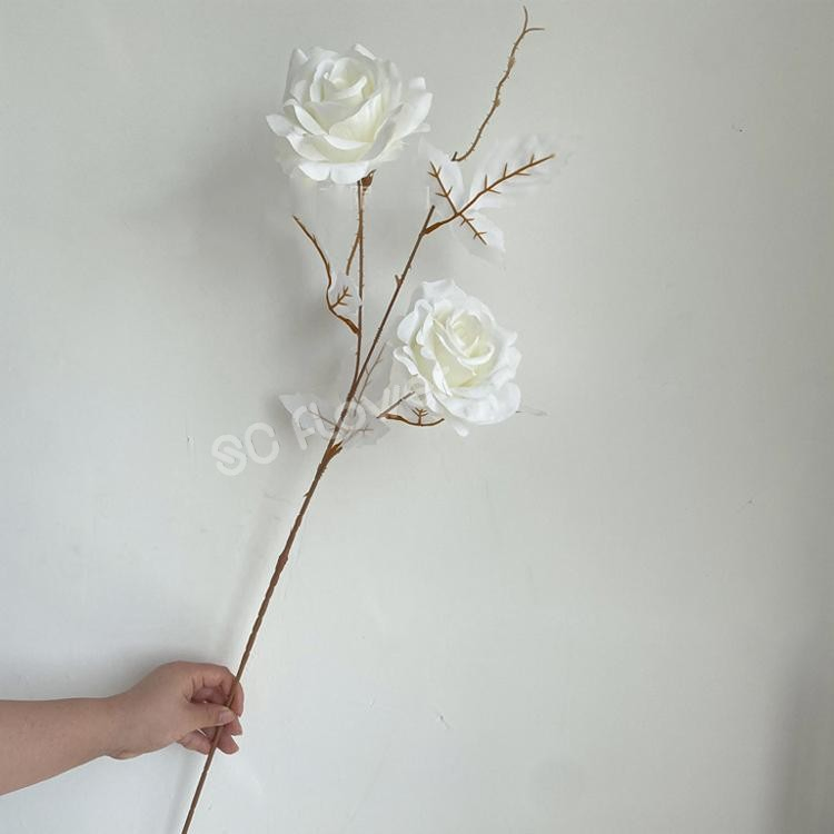 Retro Autumn Color 2 Head Silk Roses Faux Flowers Artificial Flowers for Wedding Arrangements