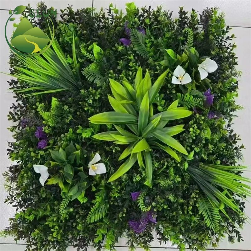 Home Outdoor Garden Decor UV Protected UV Resistant Plastic Green Grass Wall