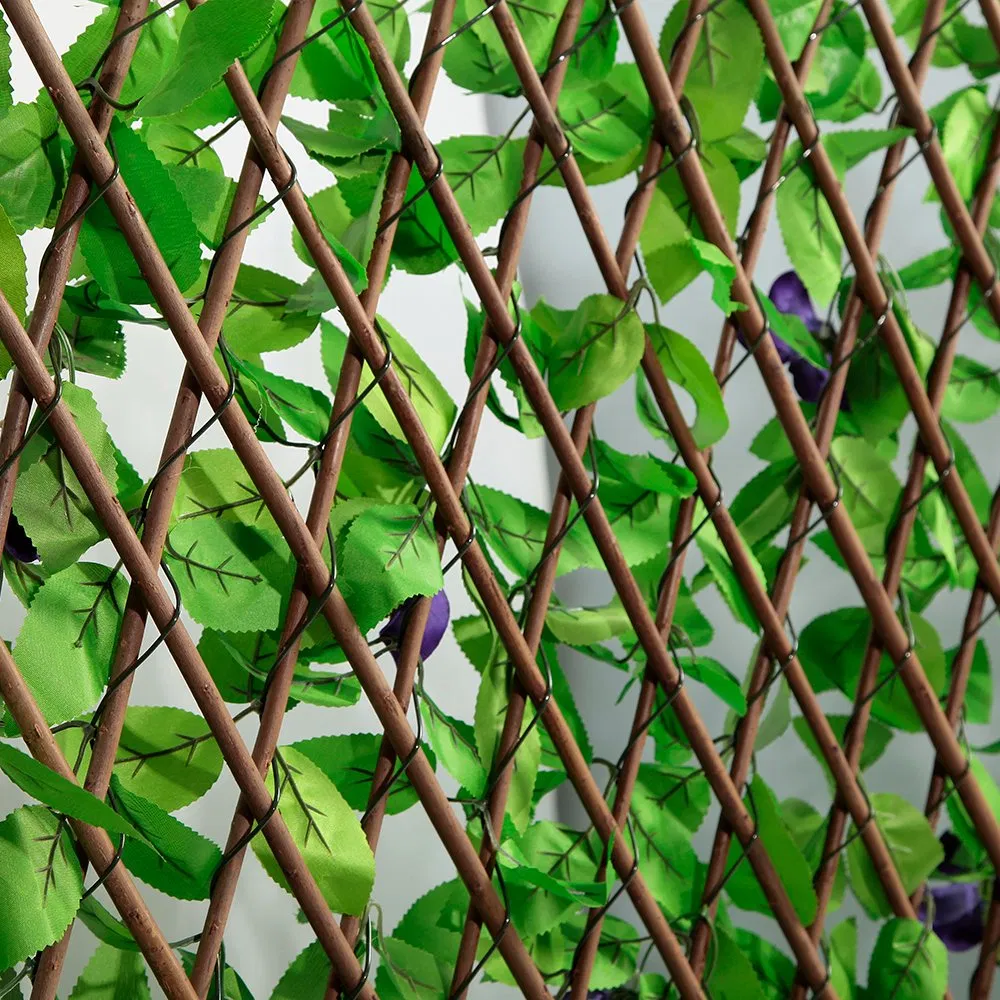 High Quality Artificial PVC Grass Hook Flower Fence UV Resistance 3 Years Flame Retardant