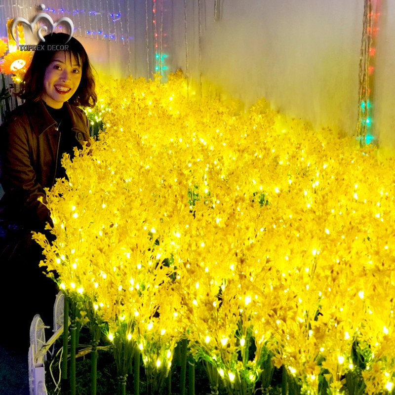 Single Rape Flower Commercial Landscape Illumination Arrangement Silk Flower Wedding Beautiful Artificial Flowers