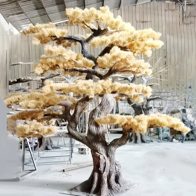 Large Outdoor Indoor Artificial Bonsai Tree 1m 2m 3m Green Artificial Pine Tree for Garden Centerpiece Decor