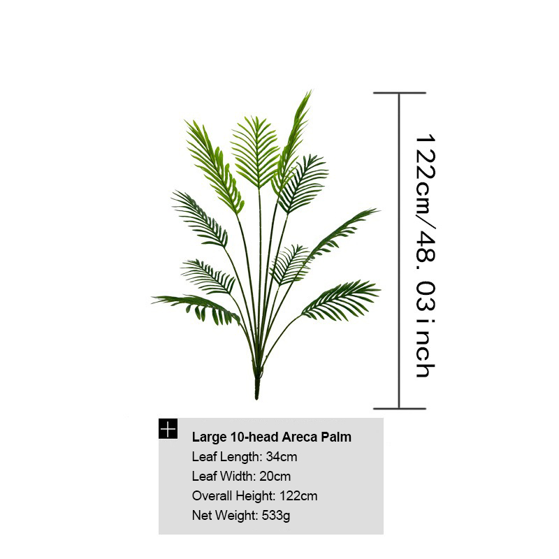 48cm-153cm Evergreen Faux Plant Bonsai Artificial Areca Palm Tree for Home Decoration