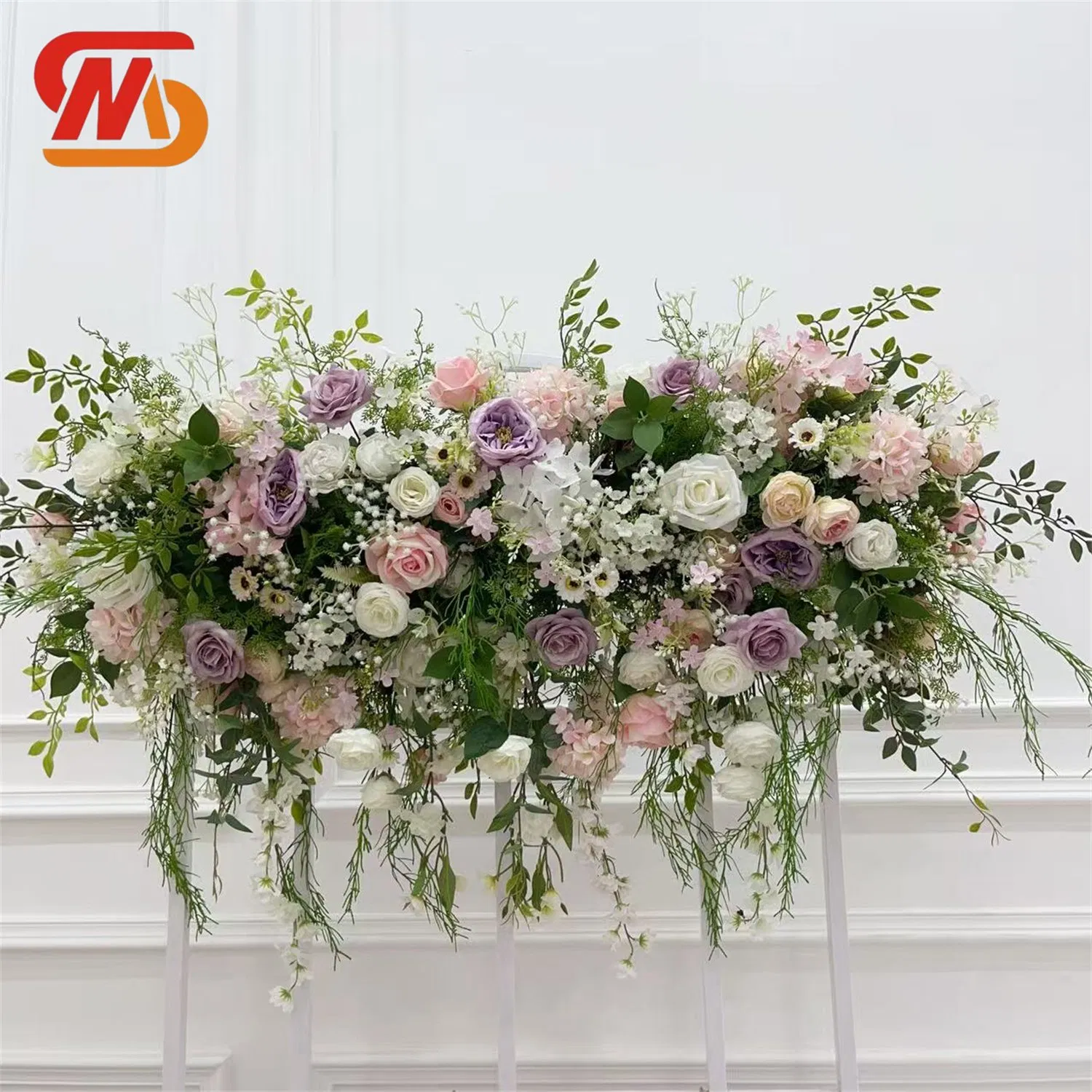 Smooth Custom Artificial Flower Table Runners Wedding Silk Flower Arrangements Event Decorations