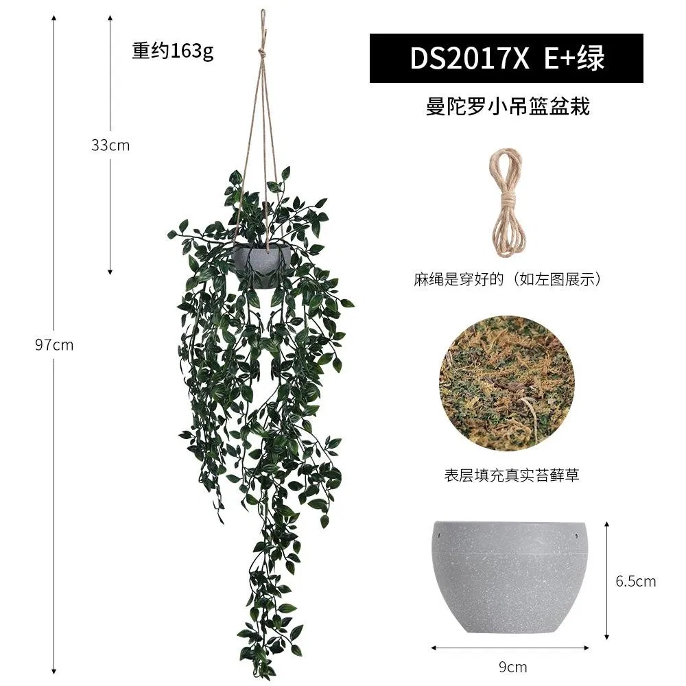 Outdoor Indoor Home Decoration Artificial Plants with Hanging Basket