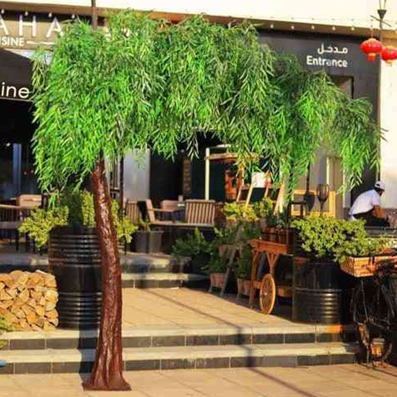 Outdoor Large Artificial Willow Tree Artificial Willow Branches Leaves Decorative Tree Fake Weeping Willow Tree