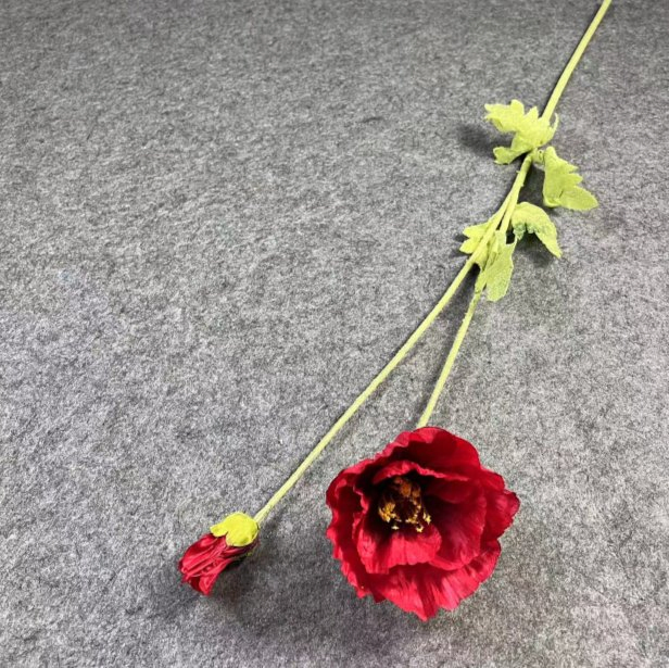 4PCS Artificial Poppy Silk Flowers Faux Corn Poppy Flowers for Home Decor and Wedding Arrangement and Table Centerpiece Room Decor