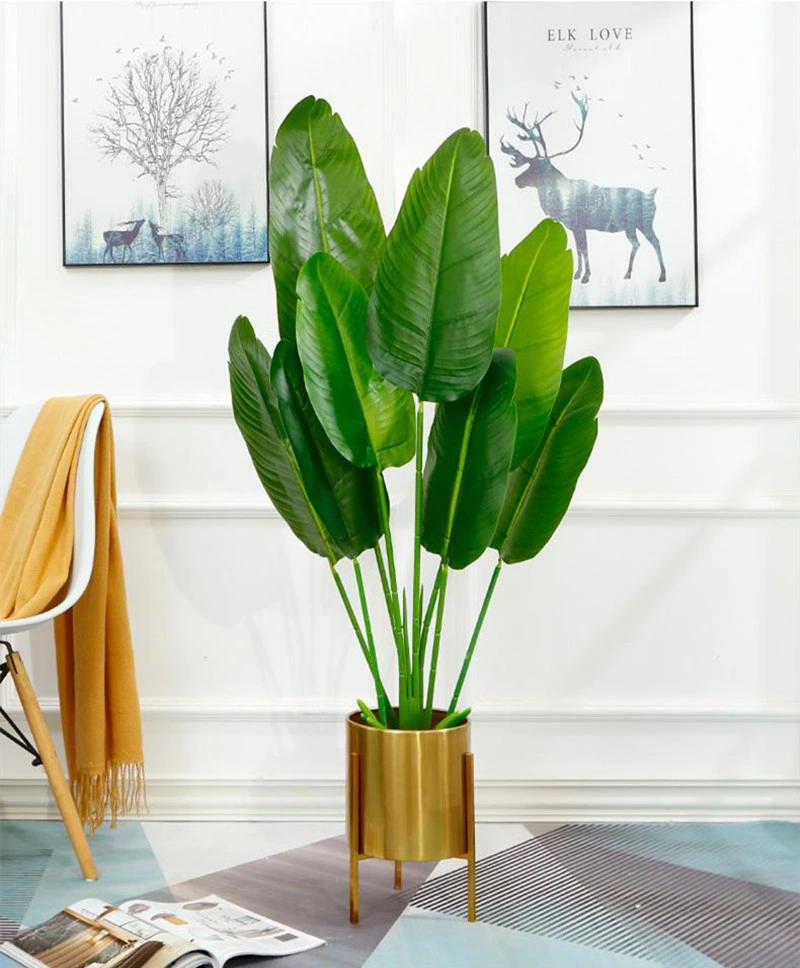 Artificial Potted Plant Manufacturer Artificial Trees Bonsai Leaves Plastic Tree Leaf Decorative Indoor Home Decor Garden Banana / Palm Trees