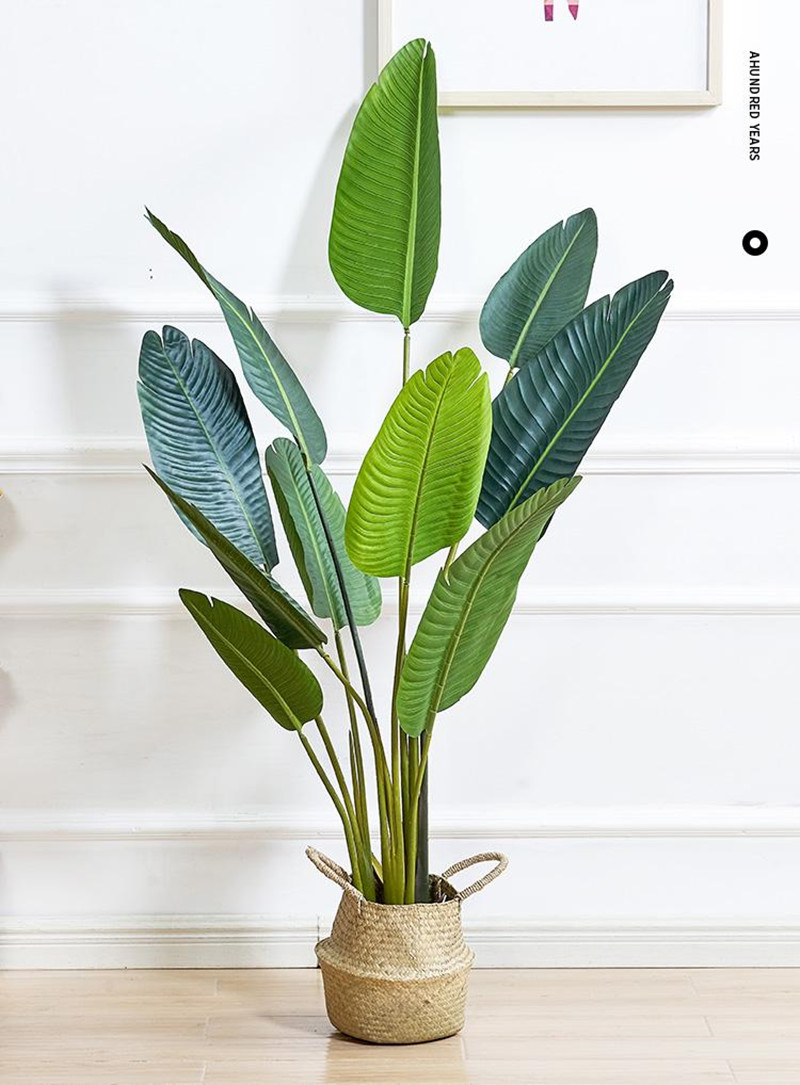 Artificial Potted Plant Manufacturer Artificial Trees Bonsai Leaves Plastic Tree Leaf Decorative Indoor Home Decor Garden Banana / Palm Trees