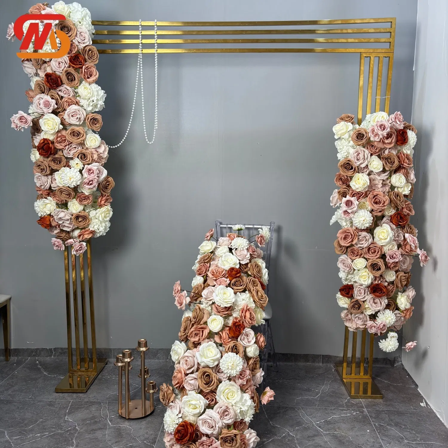 Smooth Factory Made Artificial Silk Brown Floral Arrangement Table Runner Dusty Rose Table Runner Hanging Flowers Wedding Arch