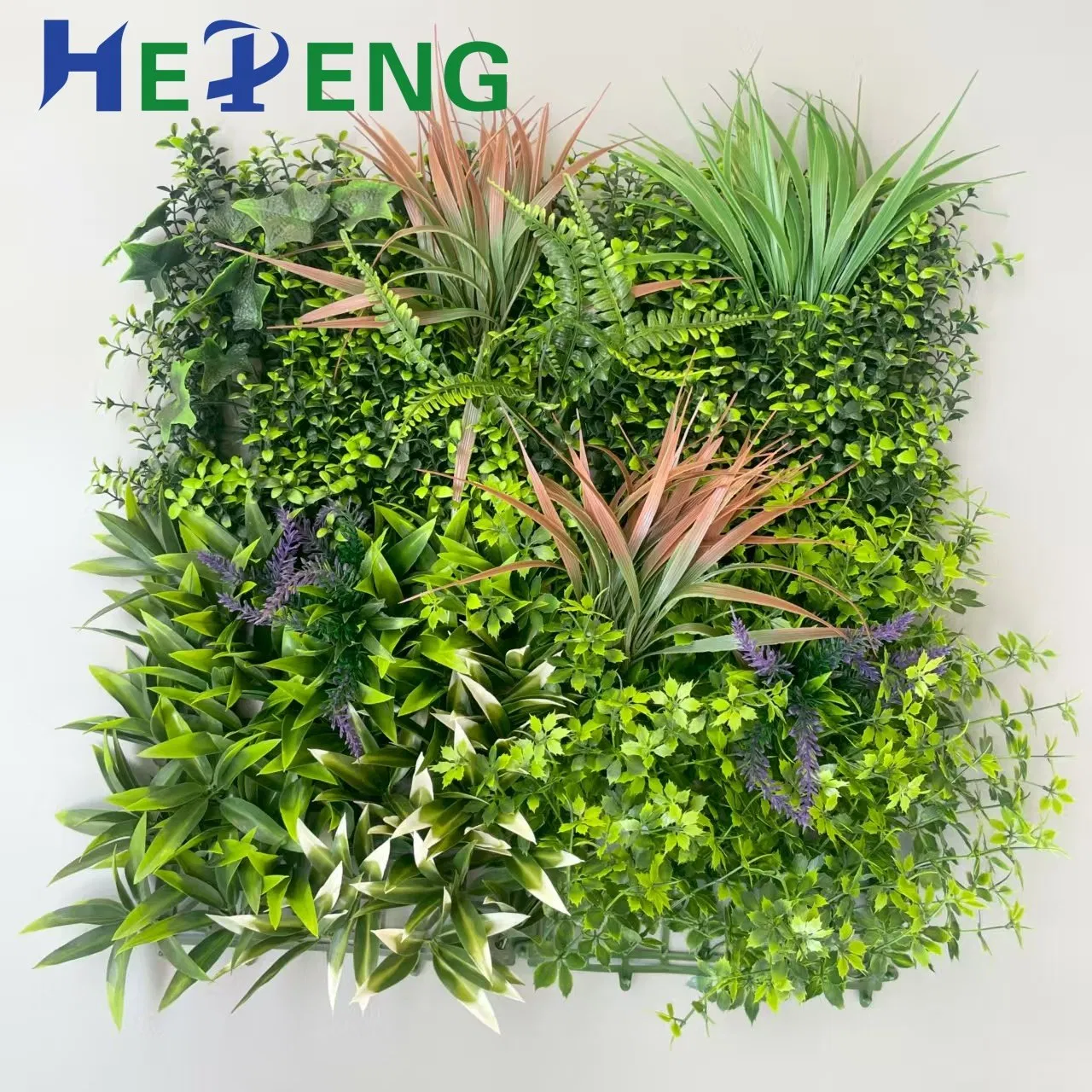 Fire Retardant Artificial Green Wall - High Density PE Material Foliage Panel for Commercial Decoration