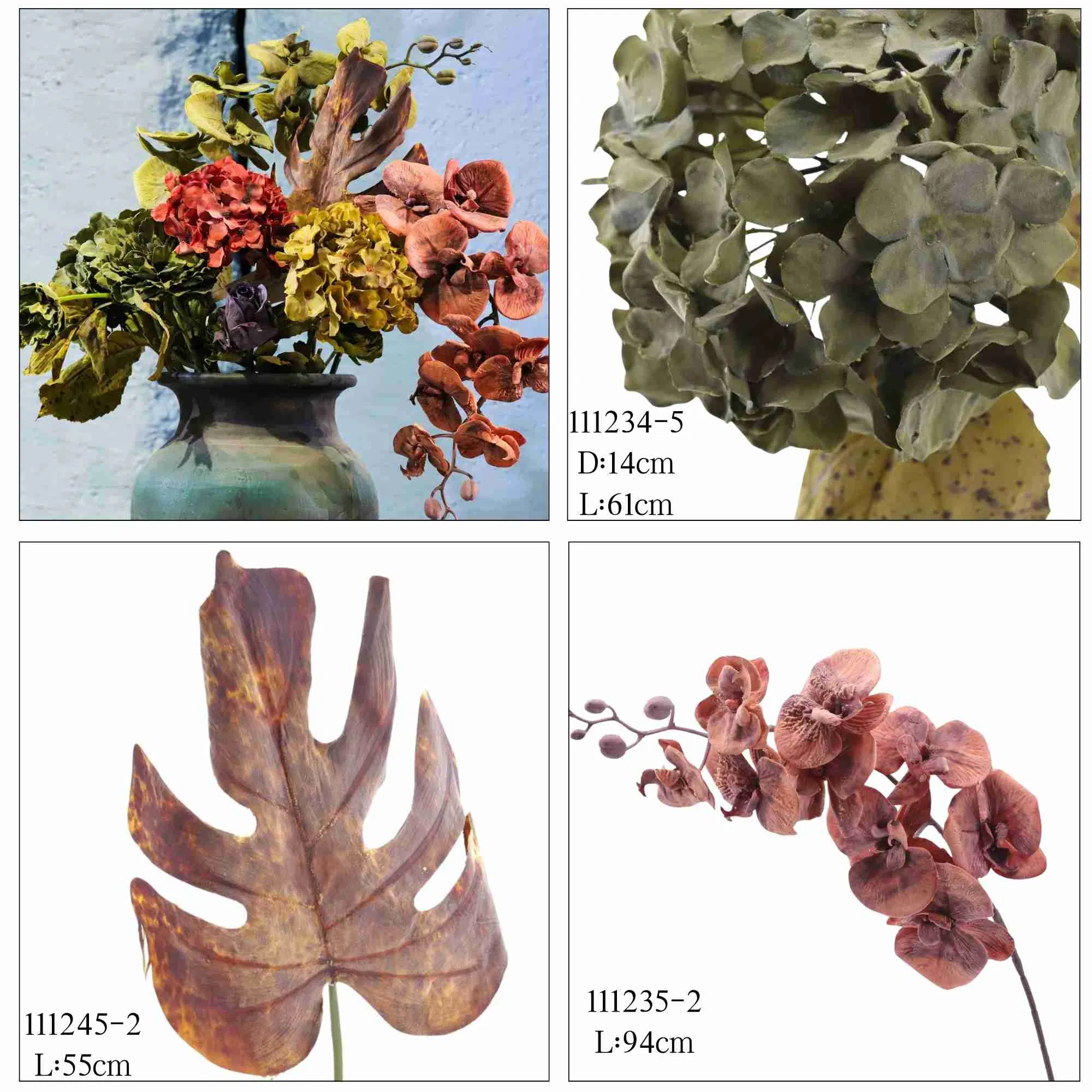 Wholesale Silk Flowers Artificial Floral for Wedding Decoration Hydrangeas Artificial Flower Arrangement