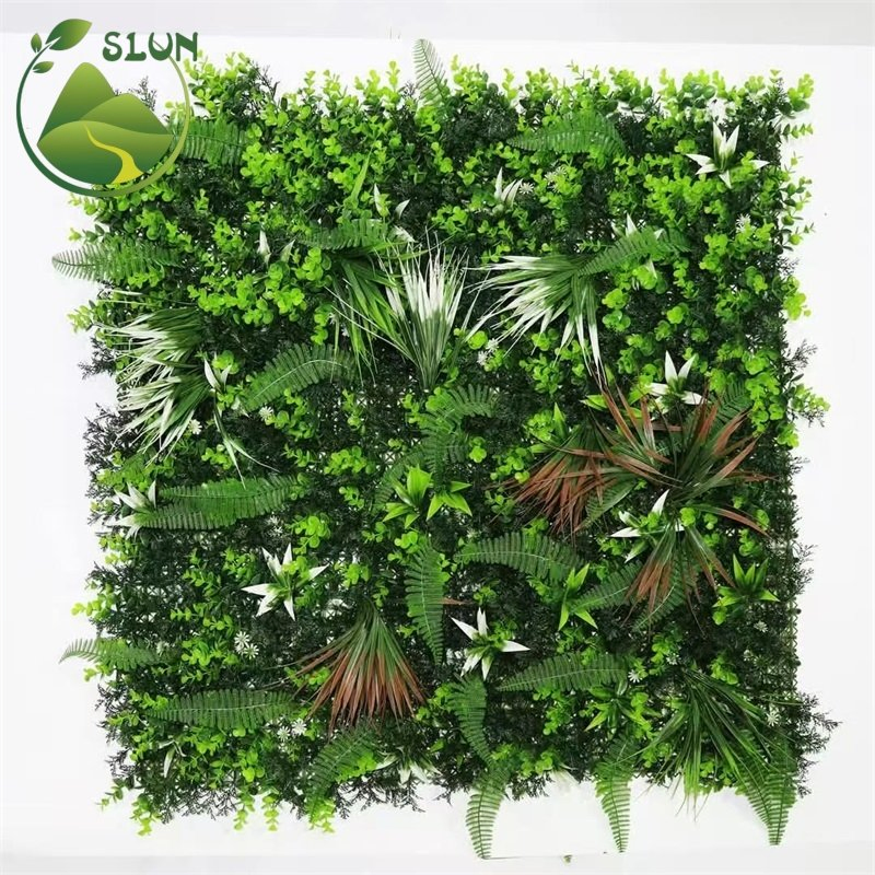 Home Outdoor Garden Decor UV Protected UV Resistant Plastic Green Grass Wall