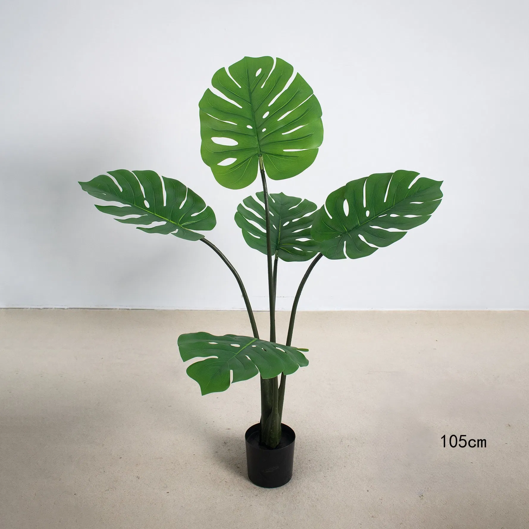 Monstera Artificial Bonsai Tree 105cm Artificial Turtle Back Leave for Indoor Shop Decor