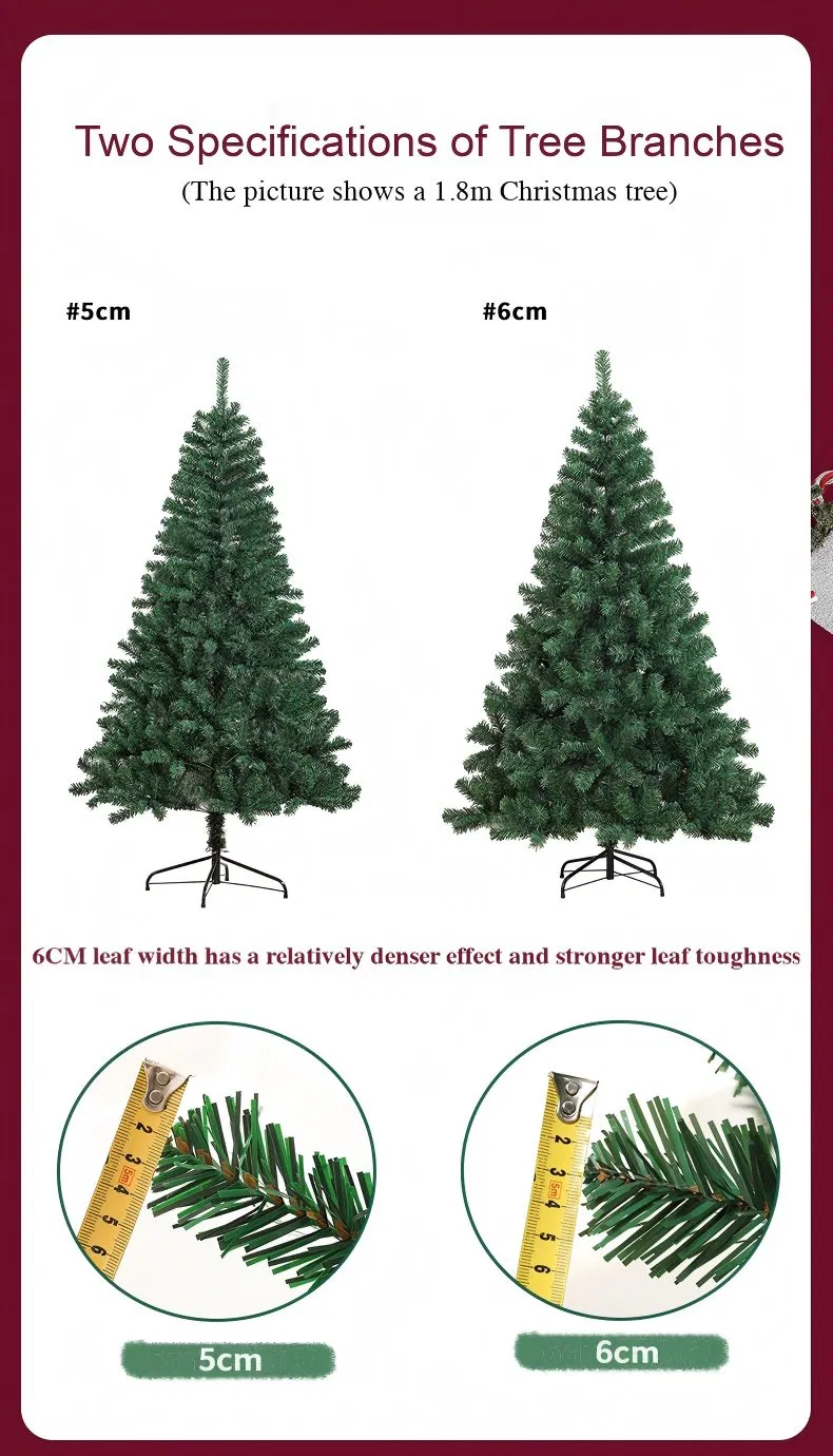 Large PVC Christmas Tree Encrypted Green Simulation Tree Household Hotel Floor Decoration in Stock