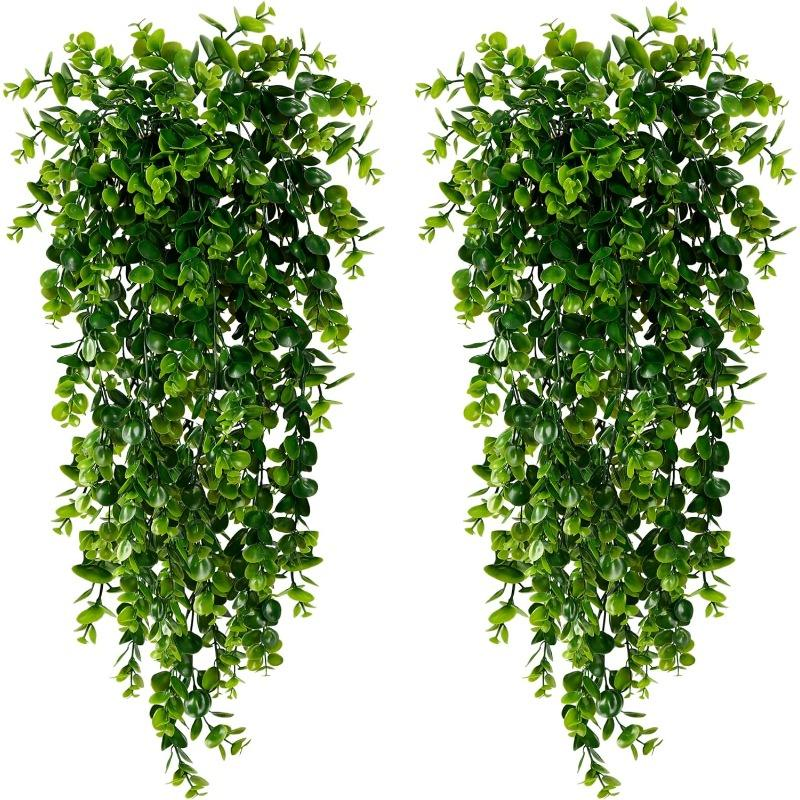 Great Quality High-Strength Plastic Real Touch Eucalyptus Lifelike Hanging Outdoor Decor Artificial Plant