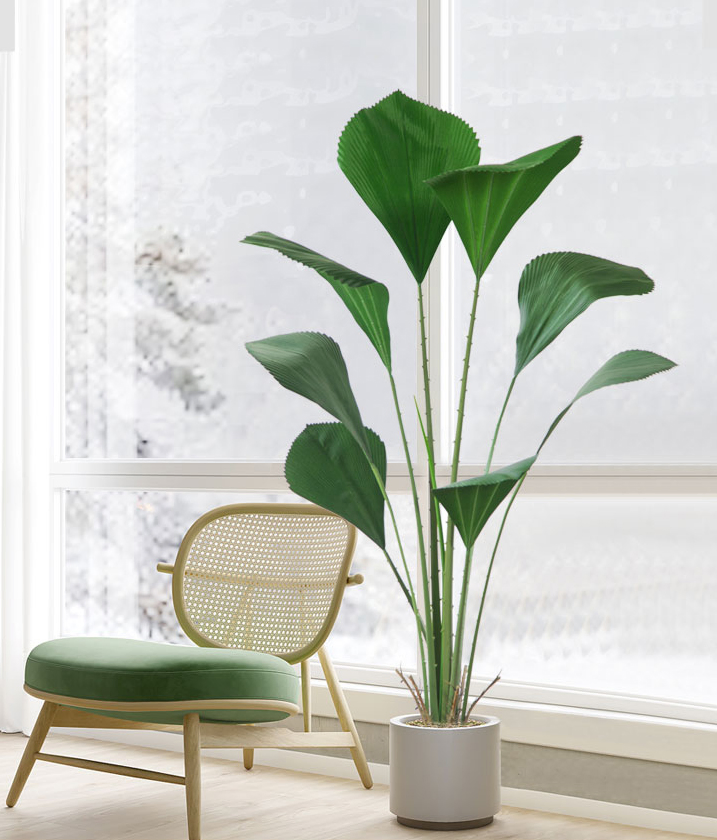 Home Decor Faux Green Tree Simulation Tropical Bonsai Artificial Fan Palm Tree