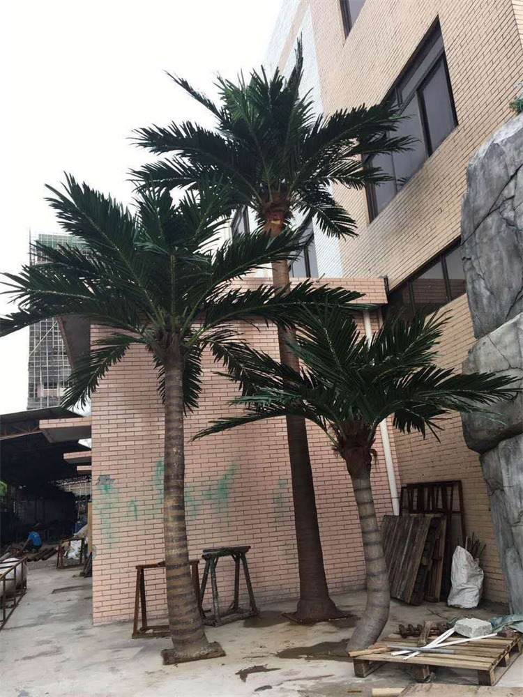 Faux Big Outdoor Fake Tree Plastic Leaves Tall Artificial Large Coconut Palm Tree