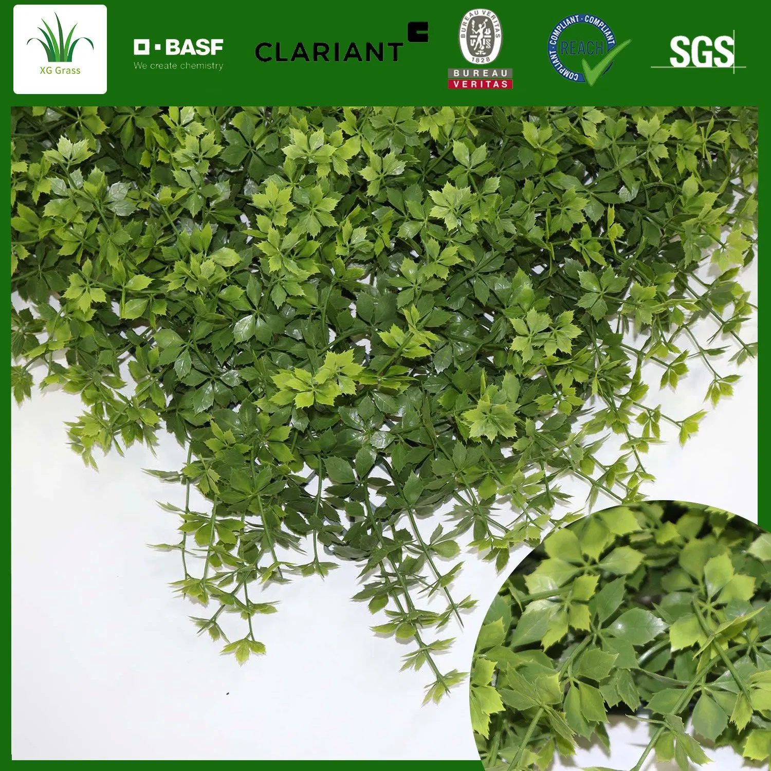Artificial Grass Wall Boxwood Hedge Panels Plastic Creeper Leaves Artificial Green Wall Moss System for Decoration
