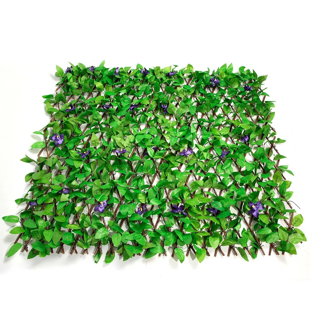 High Quality Artificial PVC Grass Hook Flower Fence UV Resistance 3 Years Flame Retardant