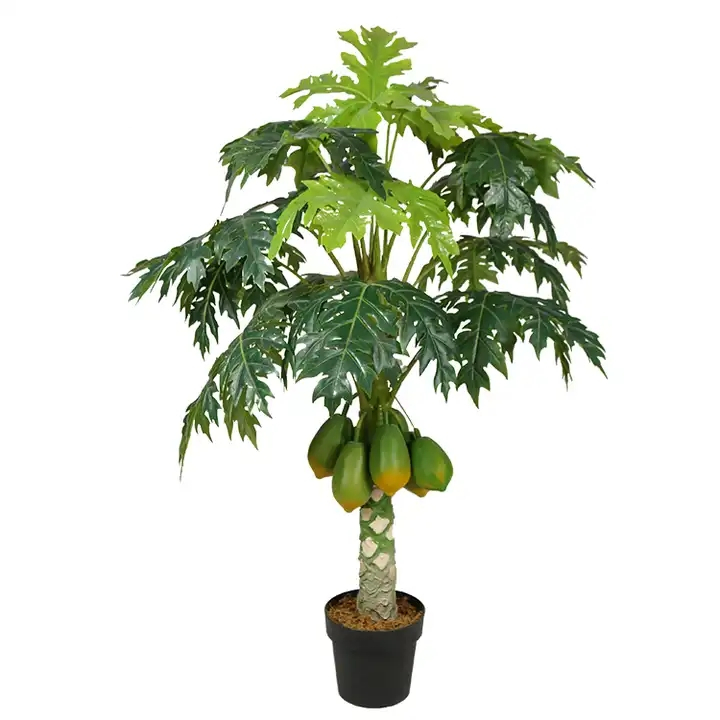 High Quality Artificial Indoor Plastic Artificial Bonsai Plants Papaya Tree