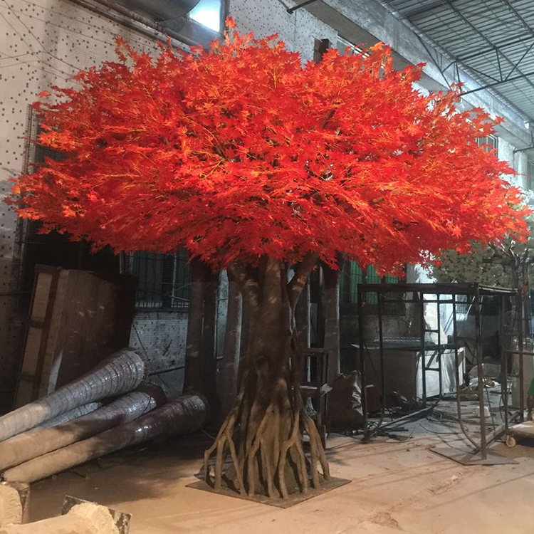 China's Large-Scale Artificial Plant Landscape Artificial Maple Tree Made of Fiberglass