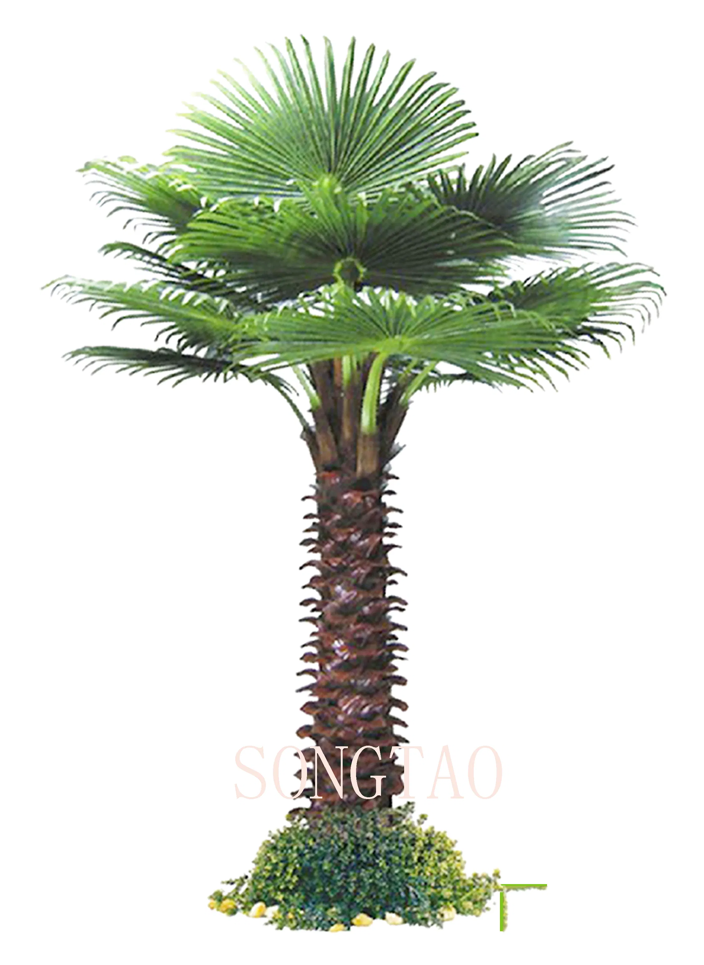Outdoor Decor Faux Big Plants Fiberglass Trunk Washington Palm Tree Artificial Coconut Tree