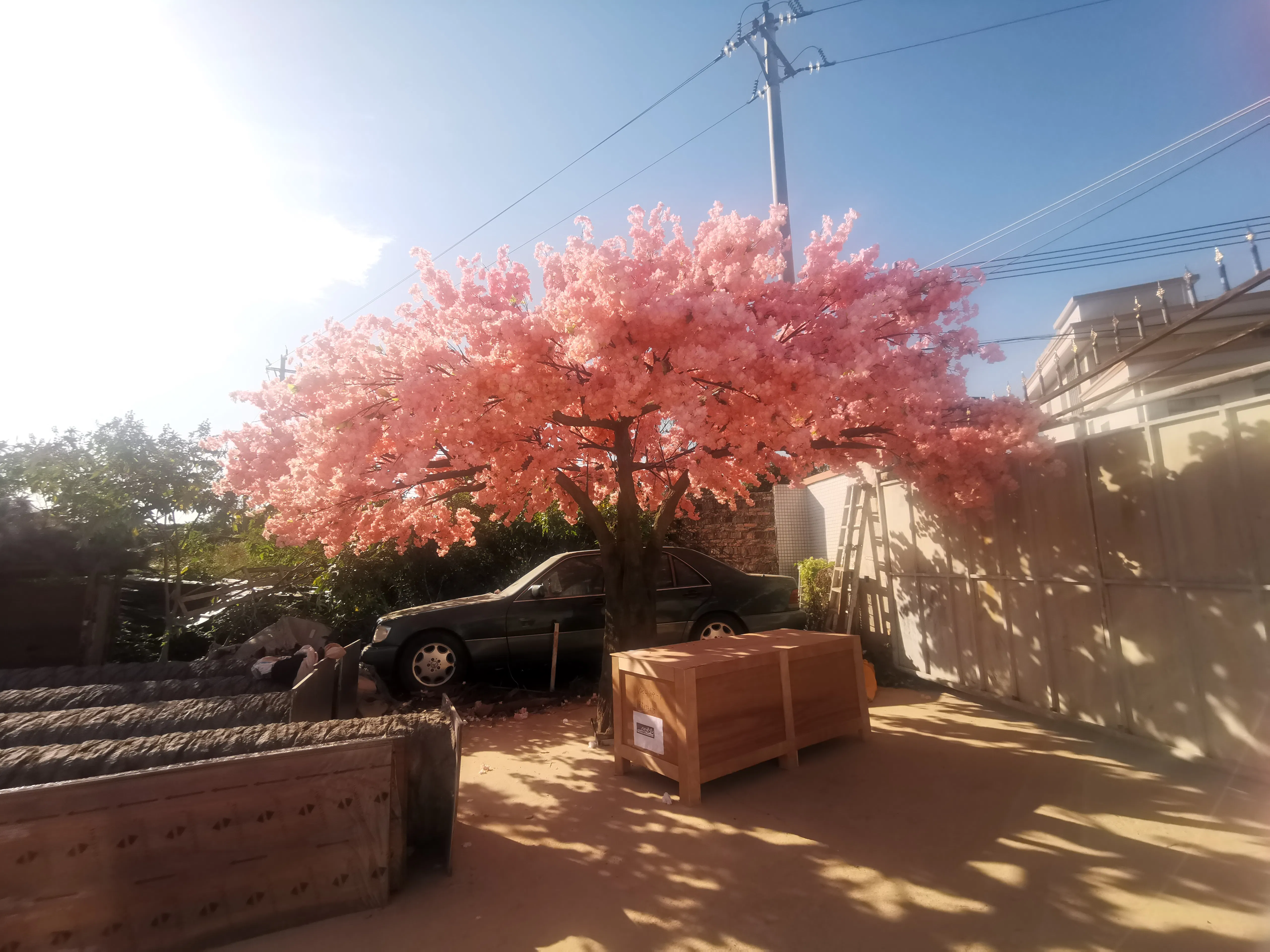 Custom Silk Cherry Tree Flower Arrangement