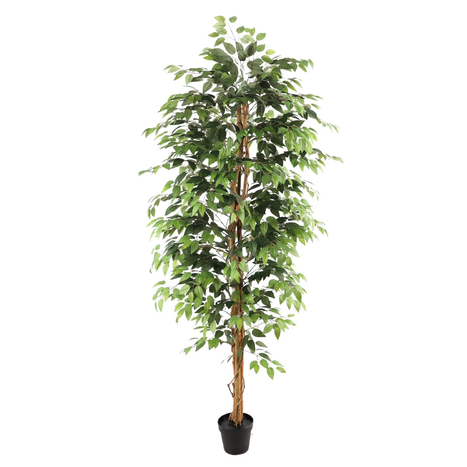 Artificial Green Ficus Tree Faux Bonsai Real Wood Trunks Artificial Banyan Tree