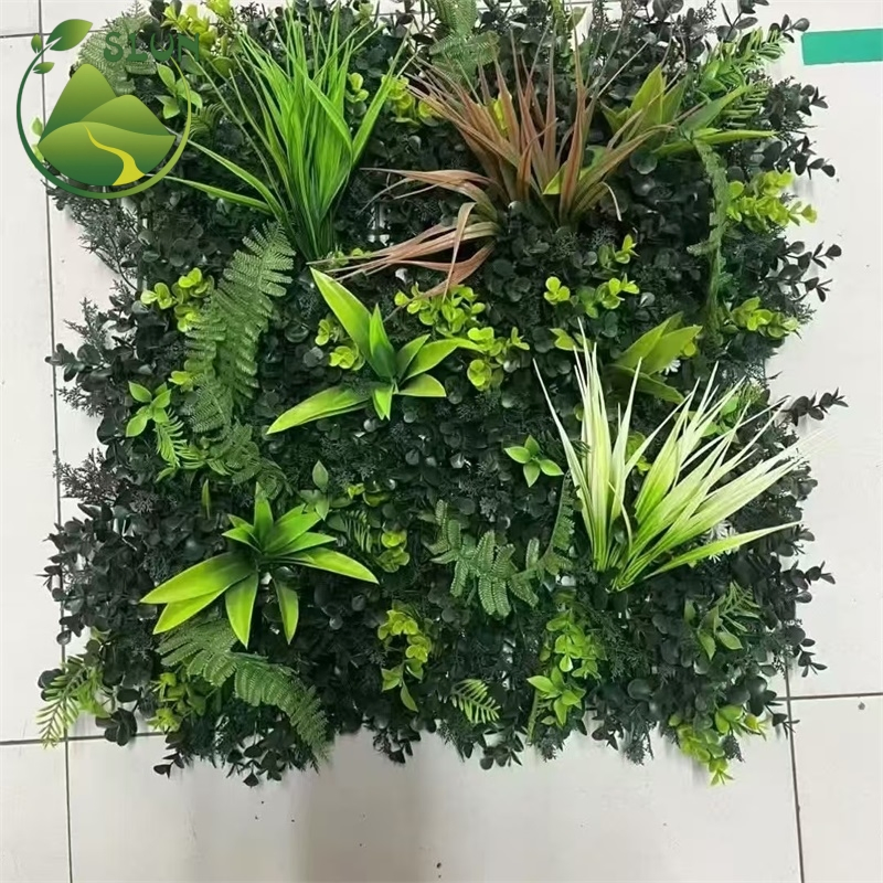 Panel Decor Plastic Outdoor UV Protected Vertical Green Artificial Grass Wall