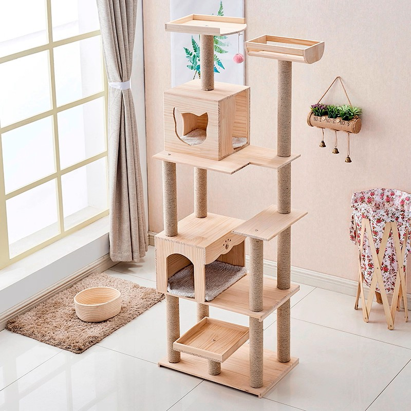 High-Stability Large Cat Tree Condo with Cozy Hammock and Perch