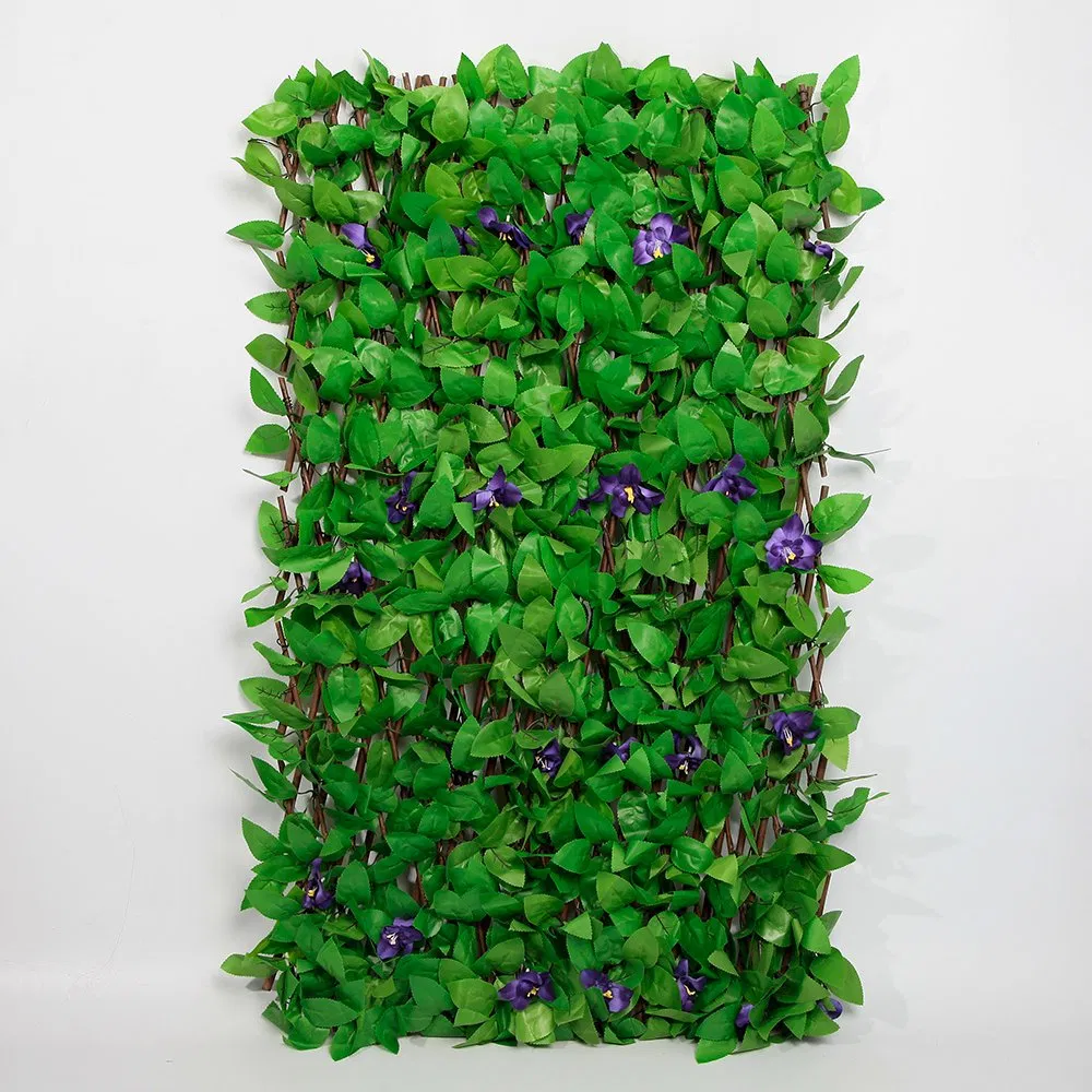 High Quality Artificial PVC Grass Hook Flower Fence UV Resistance 3 Years Flame Retardant