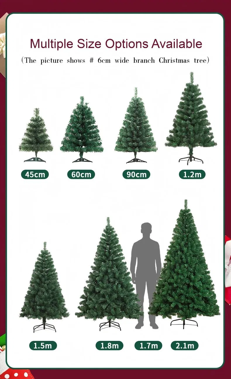 Large PVC Christmas Tree Encrypted Green Simulation Tree Household Hotel Floor Decoration in Stock