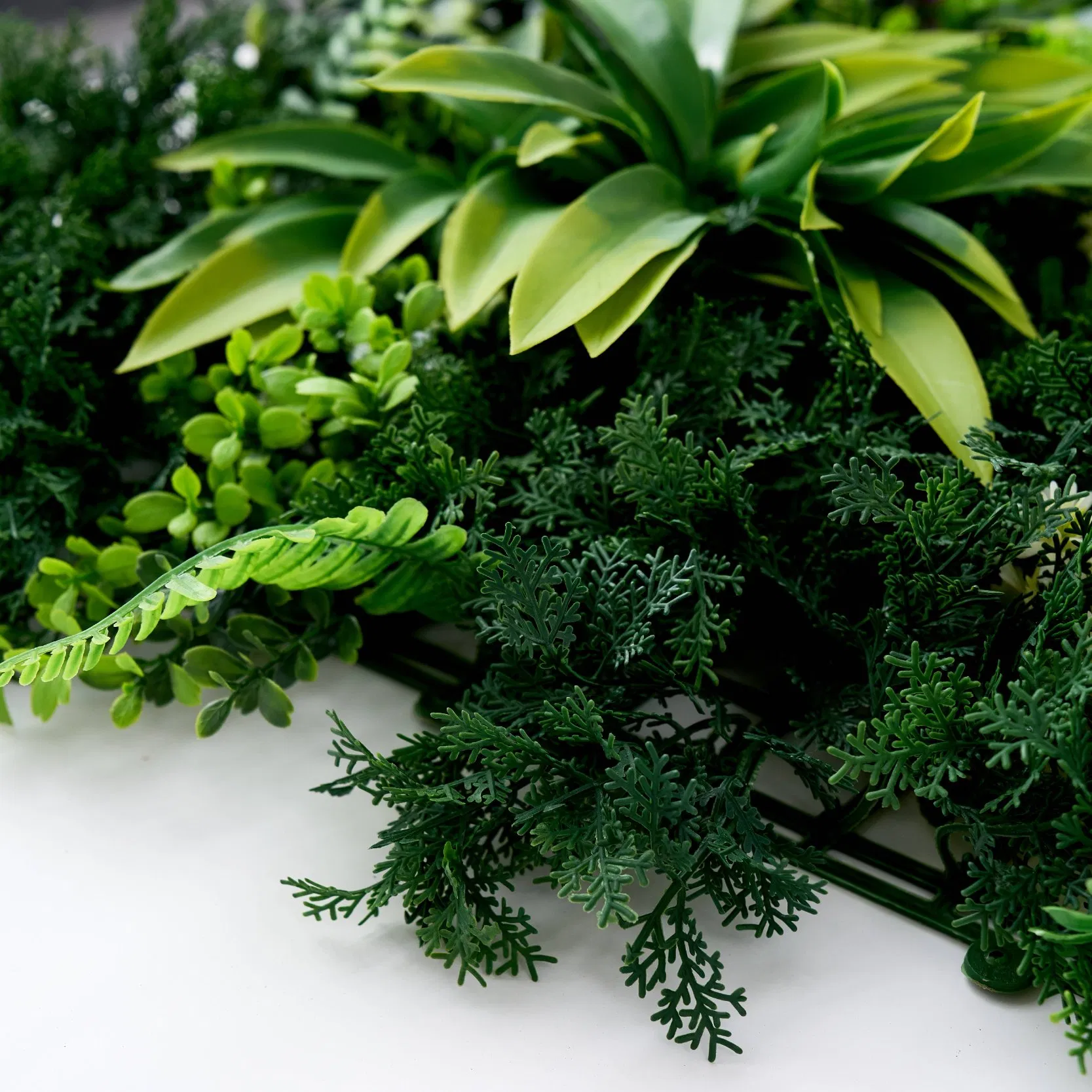 3D 100cm Artificial UV Protected PE Green Grass Panel Indoor and Outdoor Faux Plant Panel