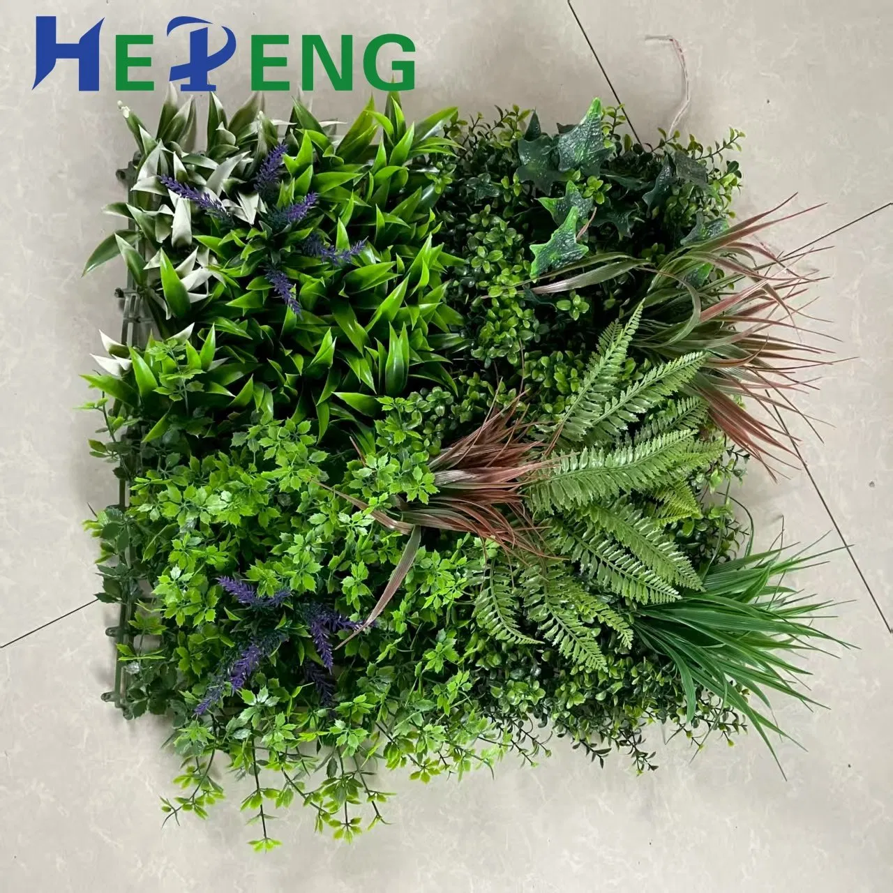 Fire Retardant Artificial Green Wall - High Density PE Material Foliage Panel for Commercial Decoration