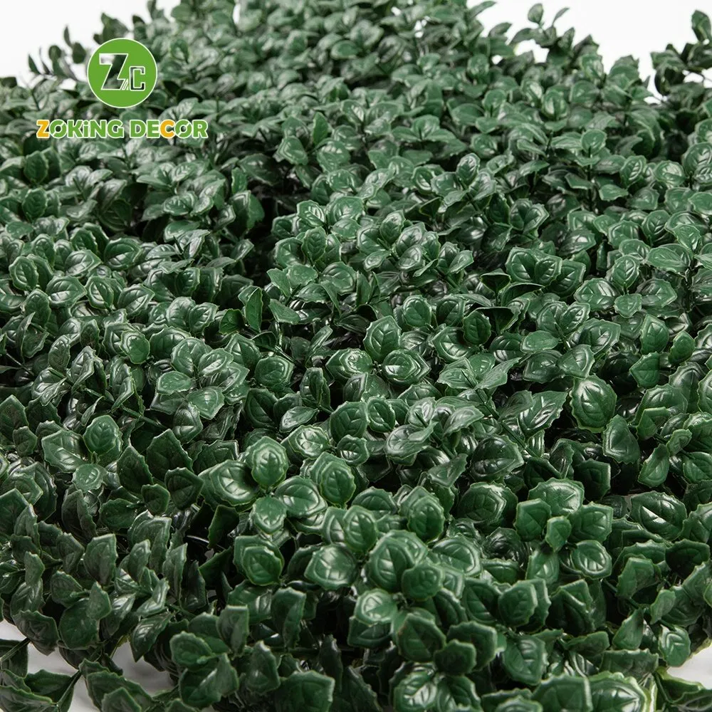 Zc Artificial Plastic Creeper Boxwood Hedge Moss Grass Indoor Plant Vertical Panels Leaves Green Wall System for Decoration