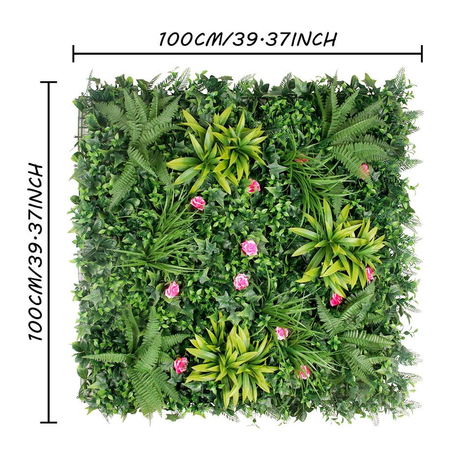 Artificial Plastic Creeper Boxwood Hedge Moss Grass Indoor Plant Vertical Panels Leaves Green Wall System for Decoration Plant