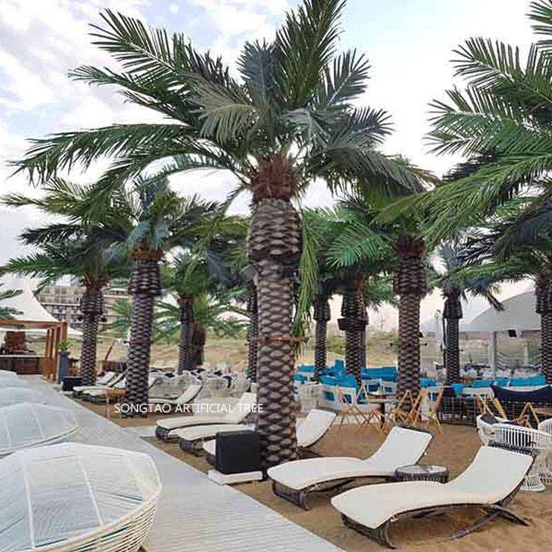 Sp Big Faux Tree Outdoor Plants UV Resistant Artificial Date Palm Trees Large Fake Tree