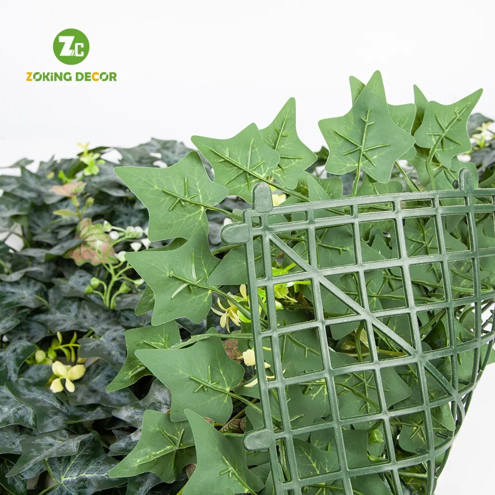 Artificial Plastic Creeper Boxwood Hedge Moss Grass Indoor Plant Vertical Panels Leaves Green Wall System for Decoration