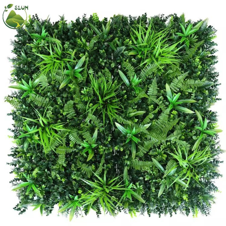 UV Protected Outdoor Garden Green Plants Panels Vertical Garden Artificial Grass Wall