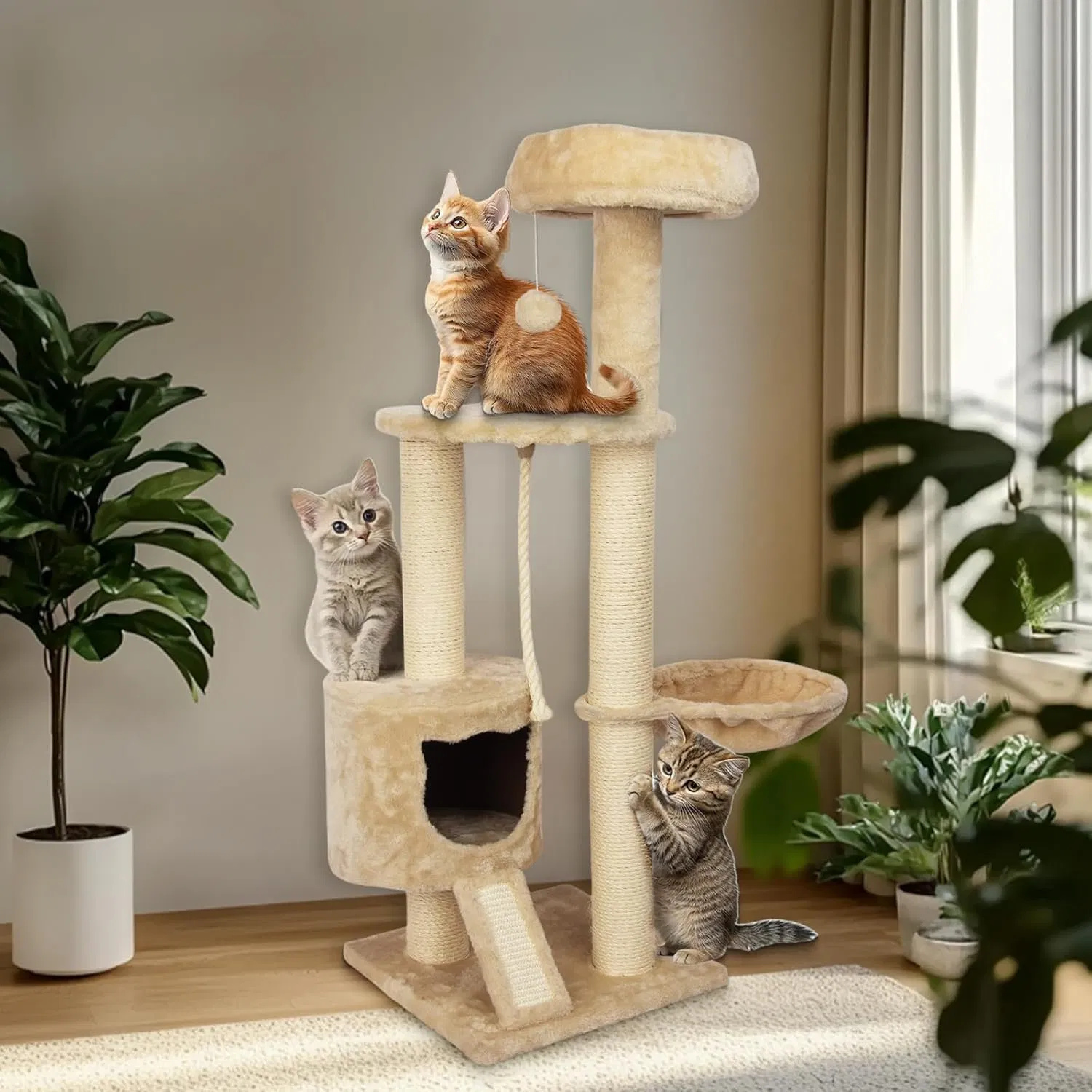Cat Tower Cat Tree with Widened Perch for Large Cats Kittens