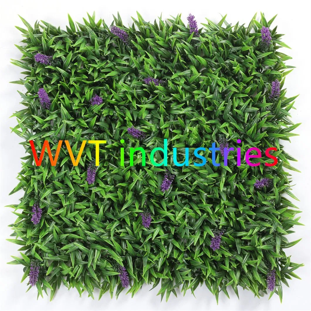 Anti-UV Durable Fire Retardant Fake Grass Leaf Foliage Garden Hedge Fence Screen Backdrop Privacy Vertical 3D Green Wall Panel Artificial Plant