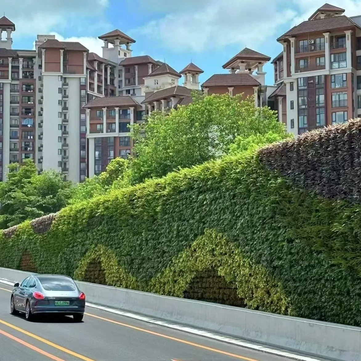 Garden Decor 3D Fake Boxwood Hedge Vertical Grass Wall Plants Backdrop UV Protected Green Artificial Grass