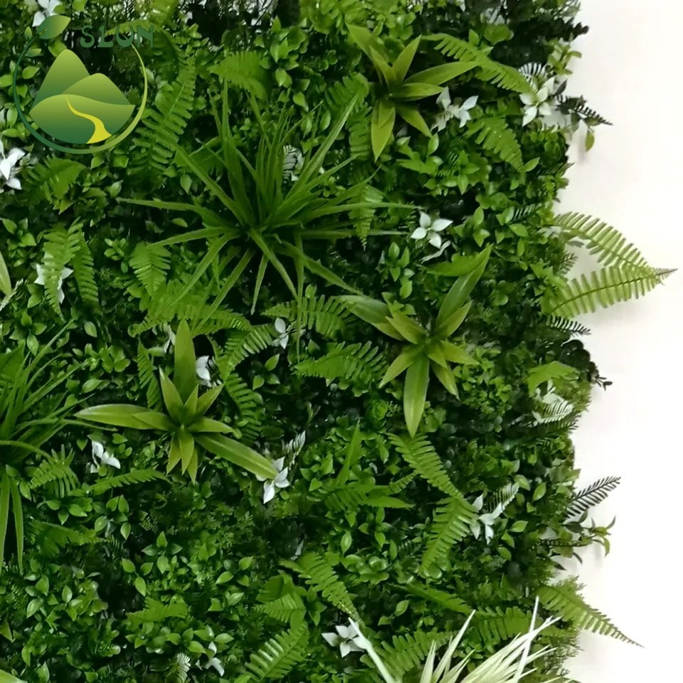 Wedding Decorative Outdoors UV Boxwood Green Hedge Wall Tiles Panel Artificial Grass Mat for Wall Decor