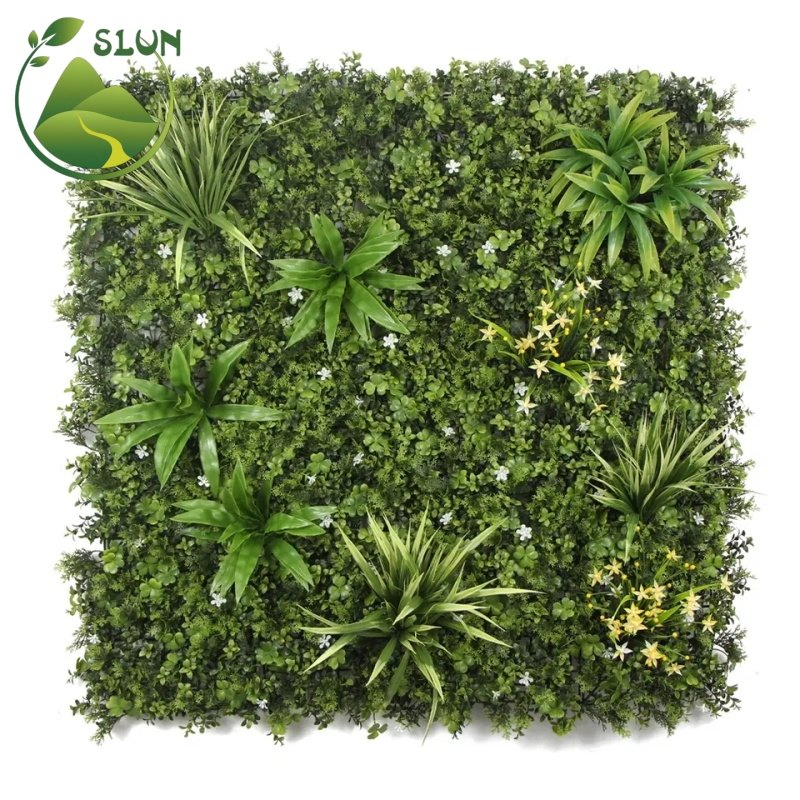 Home Outdoor Garden Decor UV Protected Faux Plastic Green Grass Wall Backdrop Panel Artificial Plant Grass Wall for Decor