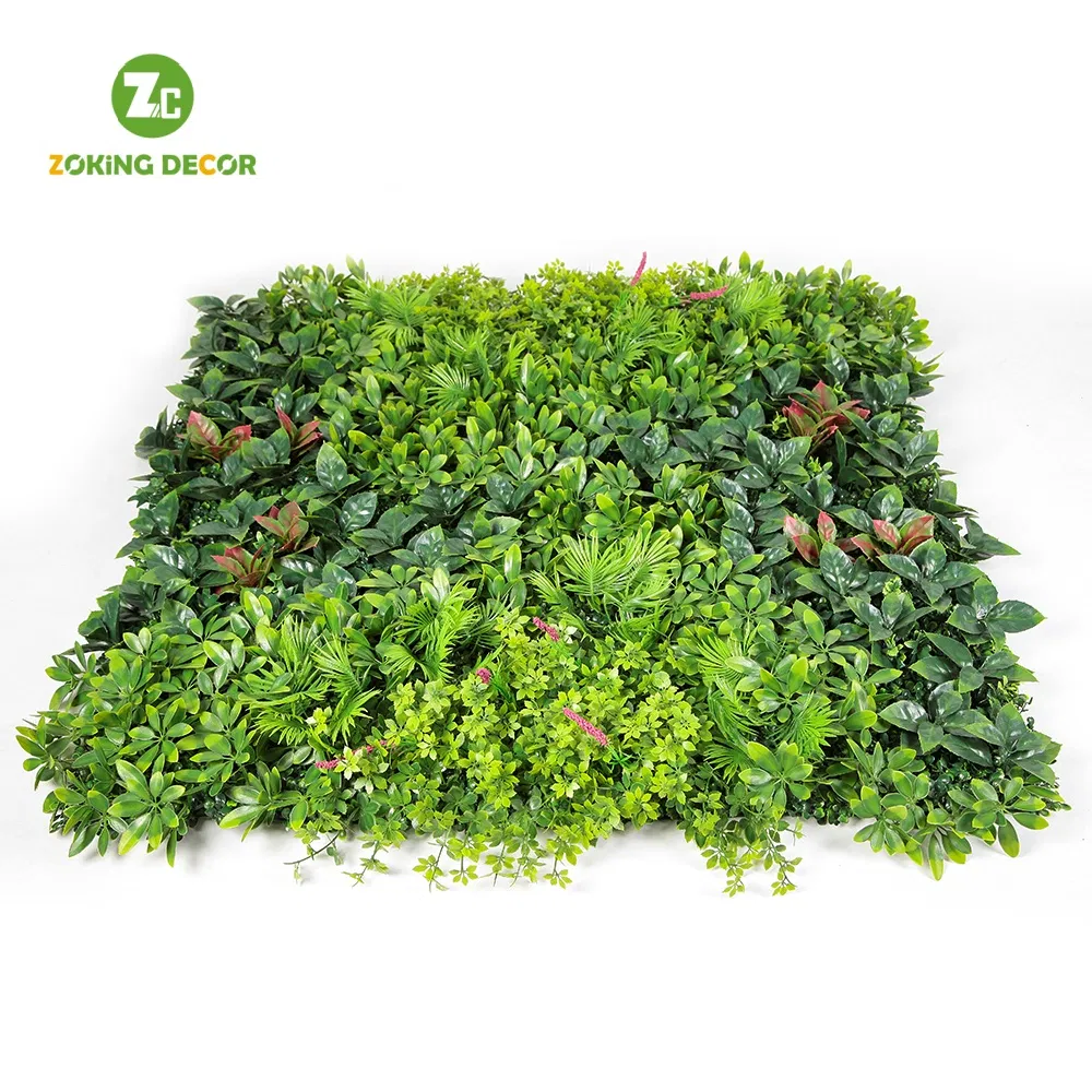 Zc Square Artificial Green Moss Wall High Quality Plastic Plant Panel for Vertical Garden Wall Decoration