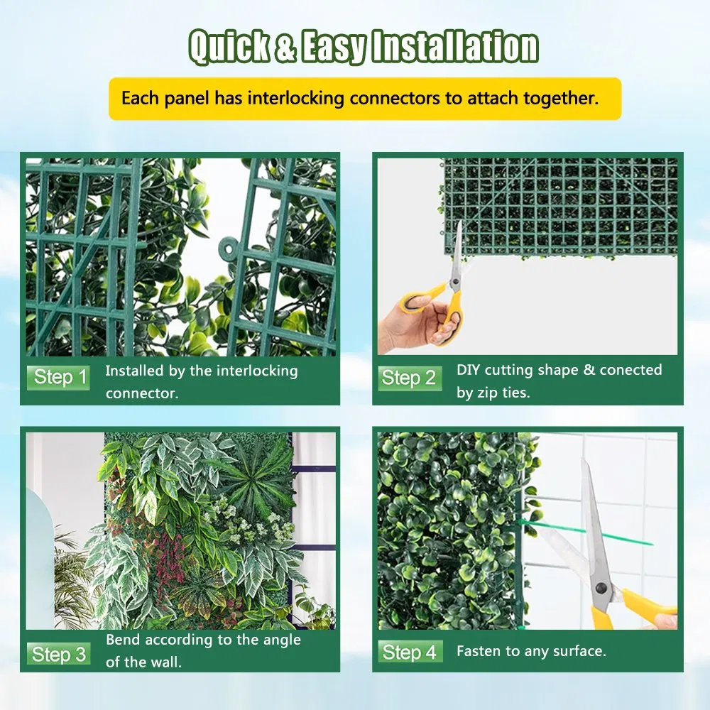 Wholesale 50*100cm Anti-UV Artificial Green Wall Panel Vertical Garden